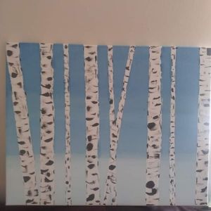 Acrylic Birch Tree Painting 16x20
